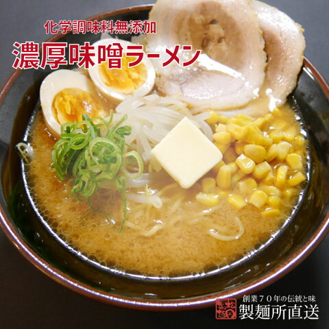 濃厚味噌ラーメン10食　送料無料(一部離島を除く)　ご当地　ラーメン　味噌　北海道　麺120g×10 スープ68g×10 自社製造