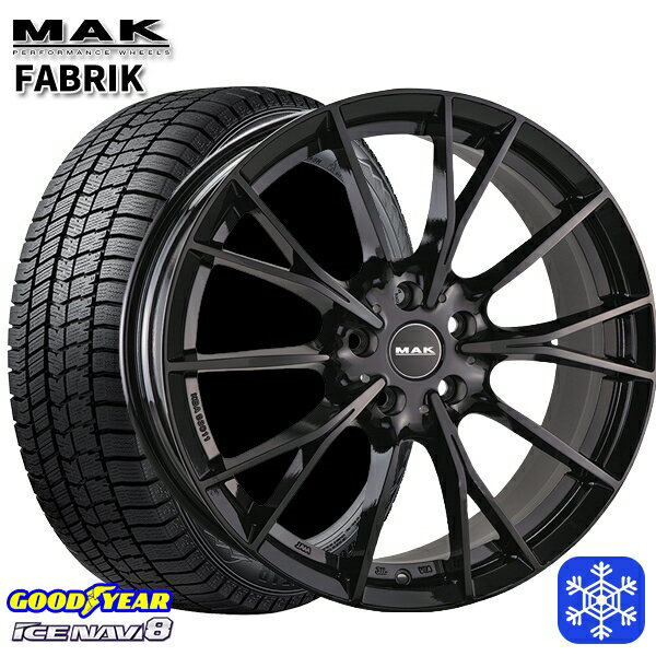 【新品 スタッドレス1台分4本セット】 205/55R16 BMW F40 F44用 数量限定 2022年製 グッドイヤー アイスナビ8 MAK FABRIK グロスブラック 16インチ 7.0J 5H112 +52