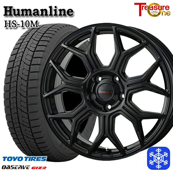 【新品 スタッドレス1台分4本セット】 205/55R16 カローラ インプレッサ 2023〜2024年製 トーヨー オブザーブ ギズ2 トレジャーワン ヒューマンライン HS10M ブラック 16インチ 6.5J 5H100