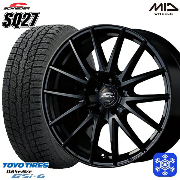 【取付対象】215/70R16 100Q デリカD5 2022〜2023年製 トーヨー オブザーブ GSi-6 MID シュナイダー SQ27 ブラック 16インチ 6.5J 5穴 114.3 スタッドレスタイヤホイール4本セット 送料無料