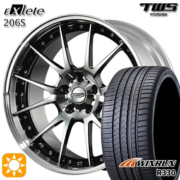 【取付対象】BMW X4 F26 F) 245/40R20 99W XL R) 275/35R20 102W XL ウィンラン R330 TWS EXlete 206S グロスブラック/カットフィニッシュ 20インチ 8.5J 9.5J 5H120 サマータイヤホイールセット