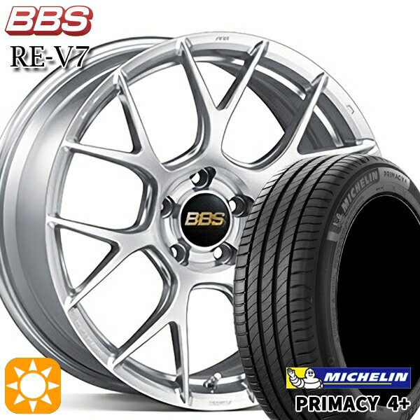 【取付対象】225/45R18 95W XL ミシュラン プライマシー4プラス BBS RE-V7 ダイヤモンドシルバー（DS） 18インチ 7.5J 5H114.3 サマータイヤホイールセット