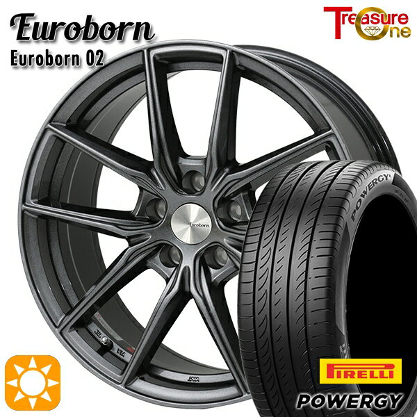BMW (F40/F44) 205/55R16 91V ピレリ パワジー トレジャーワン ユーロボーン 02 ガンメタリックブラック 16インチ 6.5J 5H112 サマータイヤホイールセット