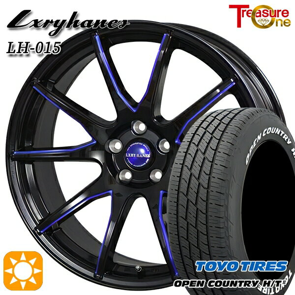 【取付対象】C-HR カローラクロス 215/60R17 96H トーヨー オープンカントリー H/T2 WL トレジャーワン ラグジーヘインズ LH015 ブラック・マシニングブルークリア 17インチ 7.0J 5H114.3 サマータイヤホイールセット