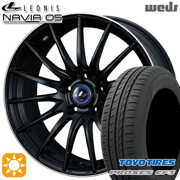 【取付対象】アイシス ノア/ヴォクシー 215/45R17 91W XL トーヨー プロクセス CF3 Weds ウェッズ レオニス ナヴィア05 MBP (マットブラック リムポリッシュ) 17インチ 7.0J 5H114.3 サマータイヤホイールセット