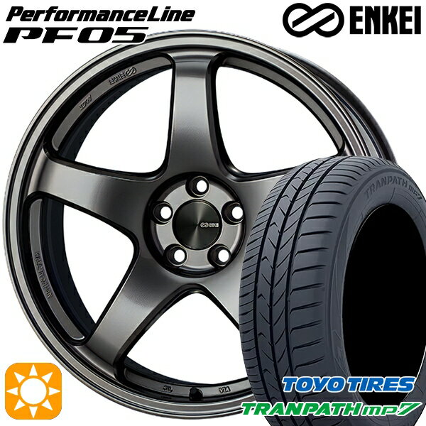 【取付対象】BMW F45/F46 205/55R17 95V トーヨー トランパス mp7 ENKEI エンケイ パフォーマンスライン PF05 ダークシルバー 17インチ 7.5J 5H112 サマータイヤホイールセット