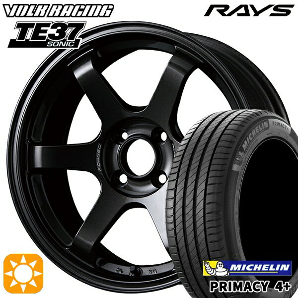 【取付対象】195/50R16 88V XL ミシュラン プライマシー4プラス RAYS ボルクレーシング TE37 ソニック MM 16インチ 6.0J 4H100 サマータイヤホイールセット