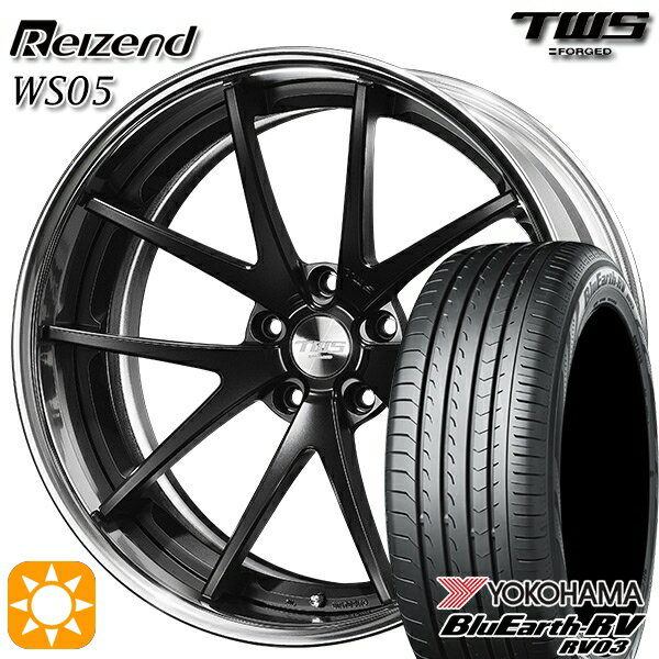 【取付対象】BMW X1 F48 225/45R19 96W XL ヨコハマ ブルーアース RV03 TWS Reizend WS05 フラットブラック 19インチ 8.0J 5H112 サマータイヤホイールセット