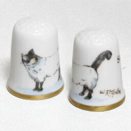 猫 シール ポイント バーマン Seal Point Bir<strong>man</strong> ケイバーズウォール Caverswall W.R.Tipton画 ねこ　キャット ネコ 指貫き シンブル ソーイング コレクション アイテム プレゼント ヴィンテージ 【中古】