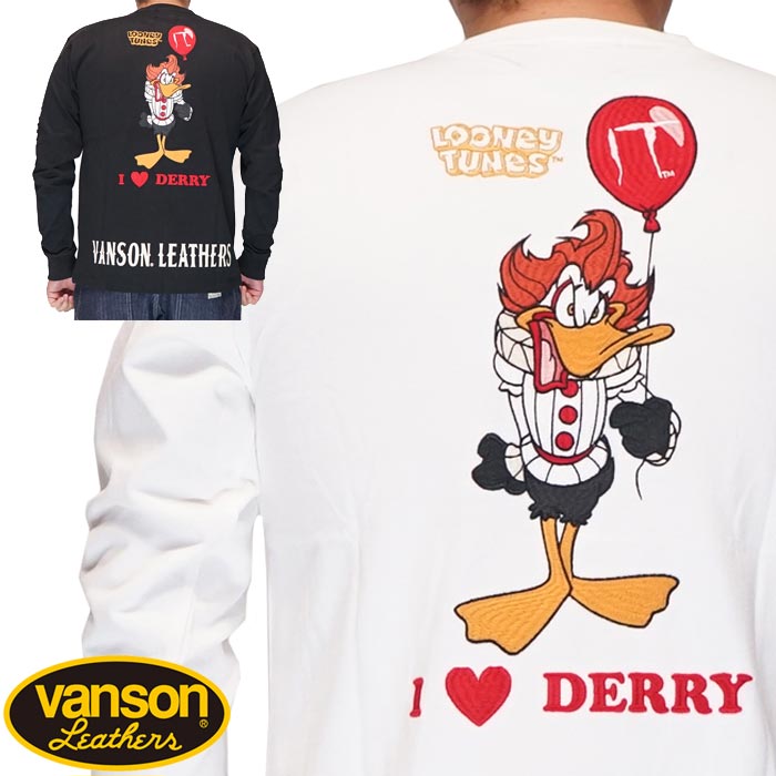 VANSON バンソン ルーニー テューンズ コラボ LOONEY TUNES 刺繍 ロングTシャツ ダフィーダック <strong>ペニーワイズ</strong> メンズ 100周年記念モデル LTV-2502 送料無料