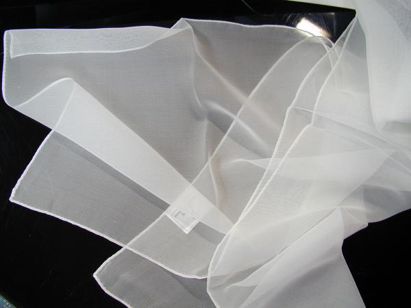 卸し値販売【草木染に使えます】絹100％シルクシフォンの縫製済み白スカーフsize 35×145cm...:mayuko:10000039