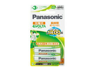 【10Aug12P】パナソニック　EVOLTA 充電式ニッケル水素電池　単3×2本パック　HHR-3MWS/2B