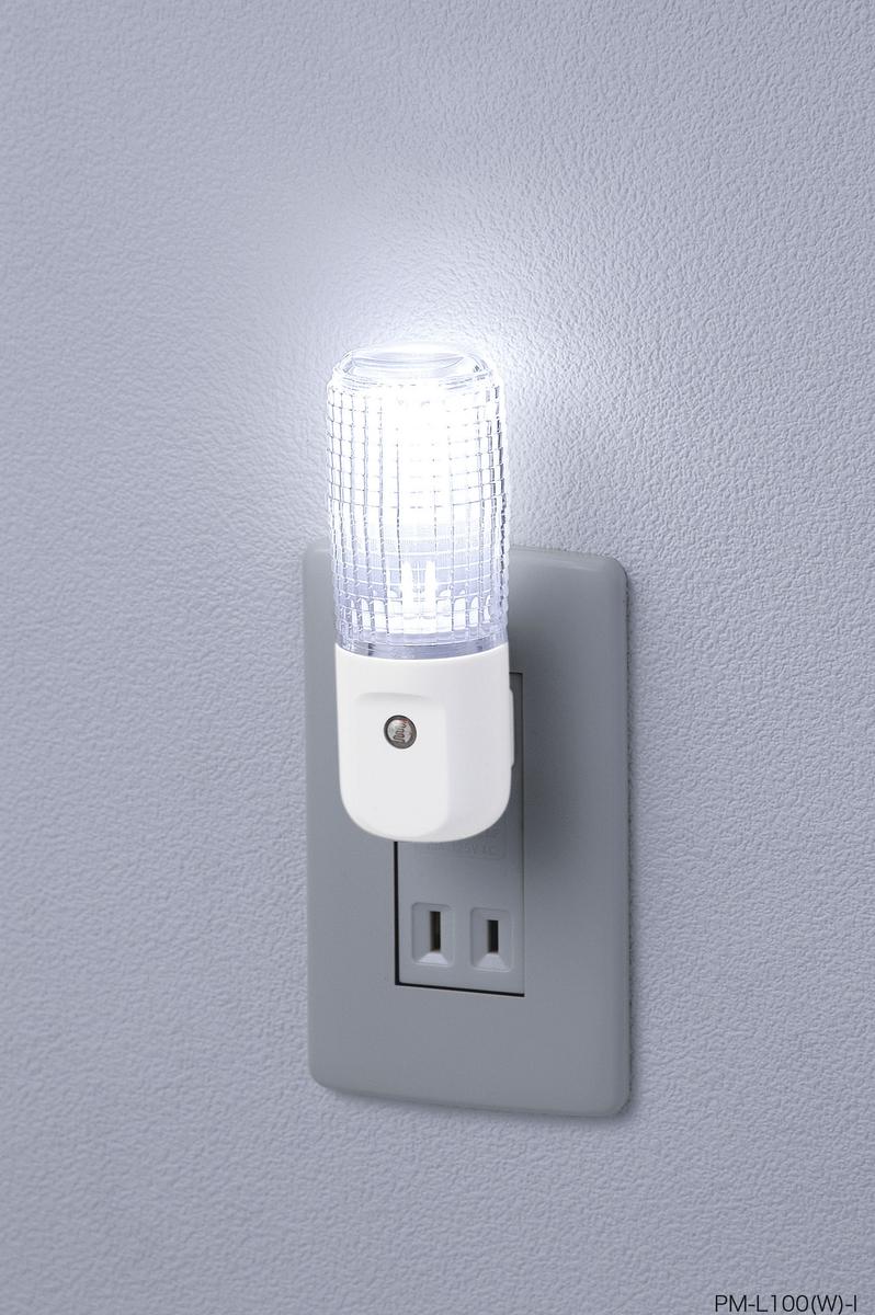 【06Aug12P】ELPA LEDセンサ−付ライト PM-L100（W）