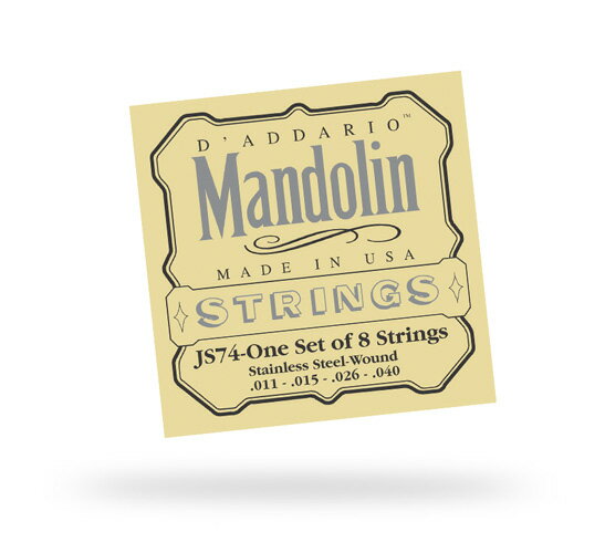 ◆ダダリオD'Addario マンドリン弦 1セット Mandolin/Stainless Steel-Medium（JS74）