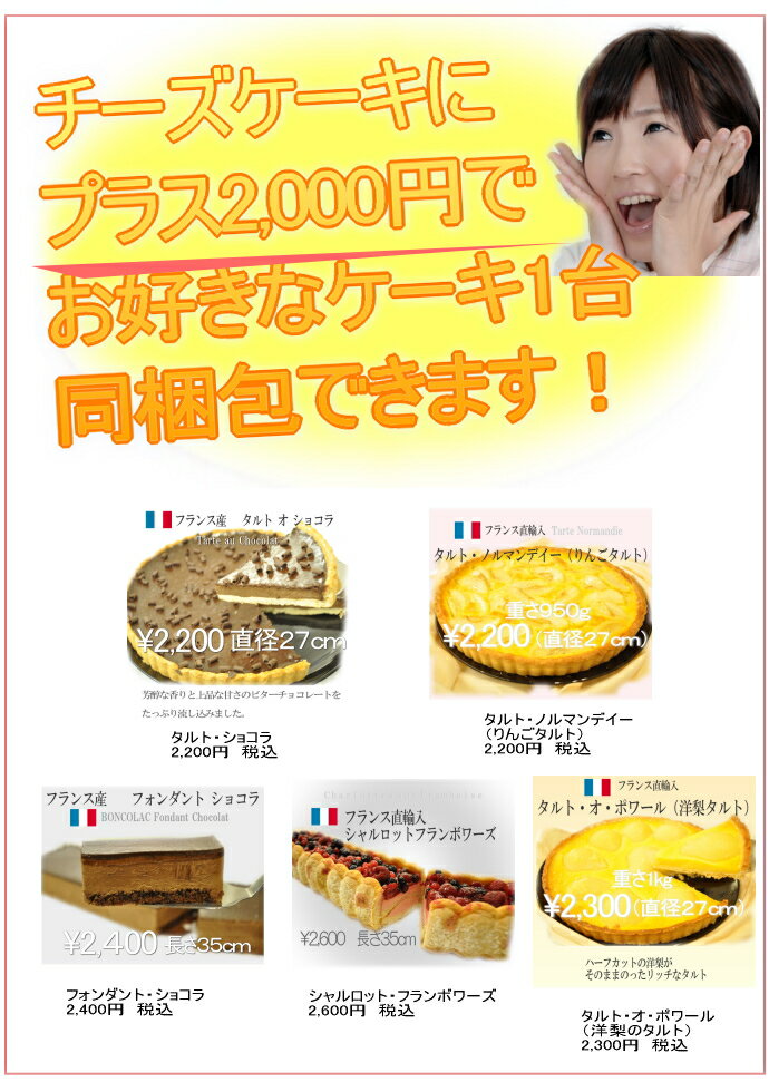 【送料込プラスもう一台お好きなケーキ】ニューヨークチーズケーキ 910g/重さはたっぷり910g！（直径約20cm）