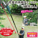 充電式高枝チェーンソー「庭作さん(にわさくさん)」高枝切りバサミでは難しい太枝も、電動だから簡単に切れる!高枝切り電動チェンソー!軽量・コードレス