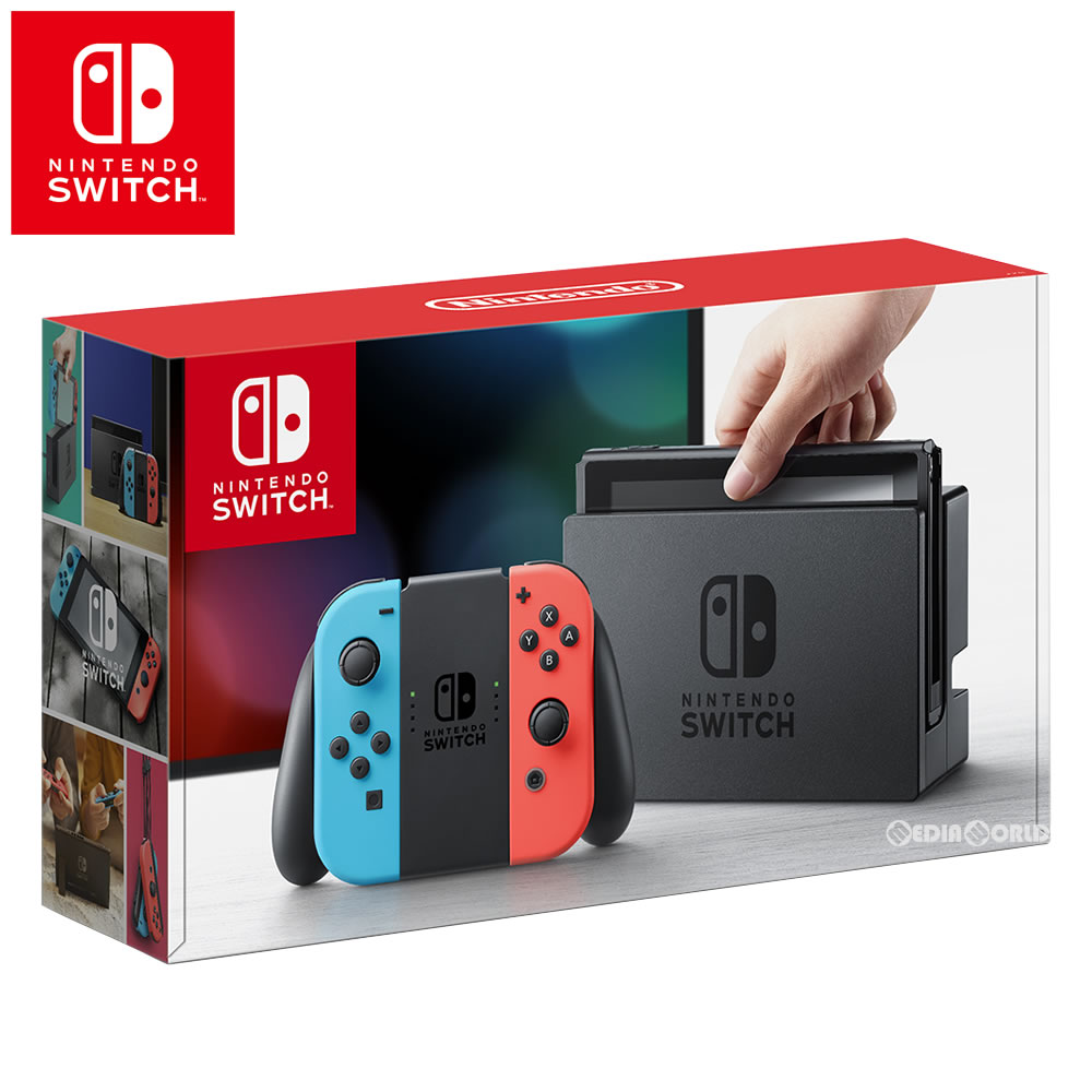 【中古】[本体][Switch]Nintendo Switch(ニンテンドースイッチ) Joy-Con(L) ネオンブルー/(R) ネオンレッド(HAC-S-KABAA)(20170303)