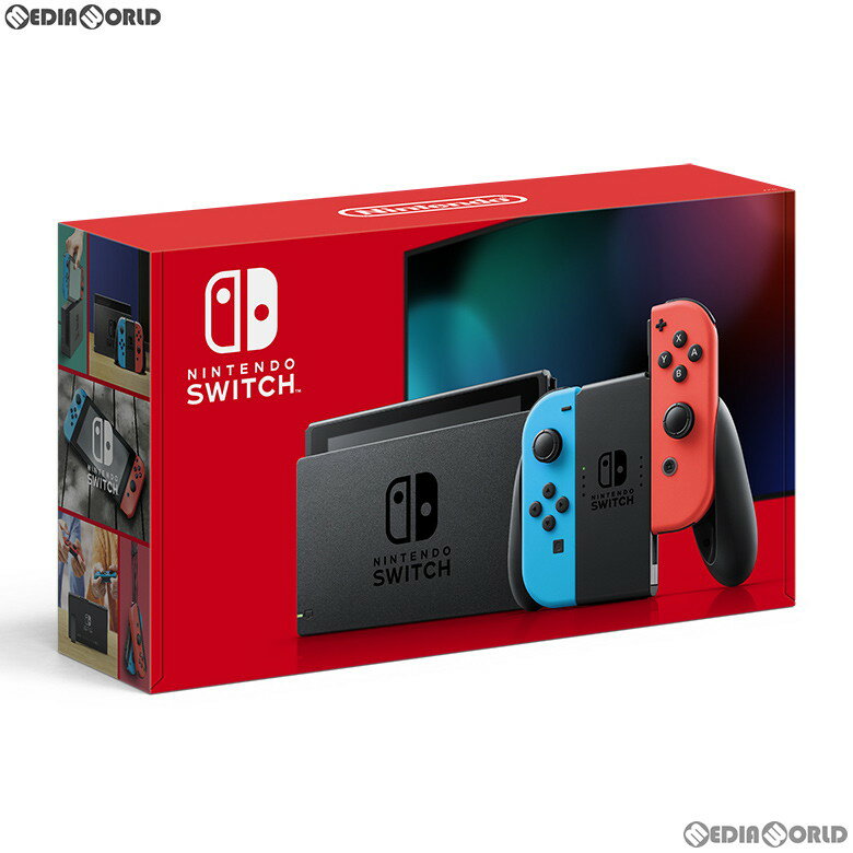 【中古】[本体][Switch]Nintendo Switch(ニンテンドースイッチ) Joy-Con(L) ネオンブルー/(R) ネオンレッド(HAD-S-KABAA)(20190830)