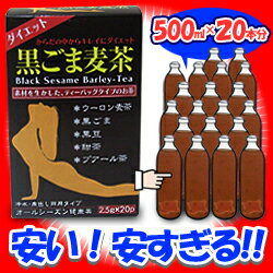 【HIKARI】黒ごま麦茶　2.5g×20袋入【マラソン201207_食品】【RCPmara1207】【マラソン1207P10】安い！1箱で500mlペットボトル茶を1本約5円で20本も作れる！安すぎるブレンド麦茶で夏を快適に！