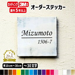 2行用 オーダーメイド カッティングステッカー【横10cm～30cm】フォント45種類 カラー18色 名前ステッカー シール オーダーステッカー 屋外用防水シール 切り文字 <strong>表札</strong>シール <strong>表札</strong>ステッカー ポストシール 筆記体 番地 住所シール　旧字対応