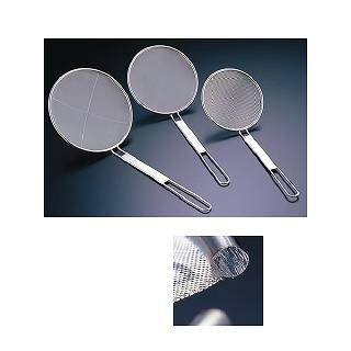 【天ぷら用カス揚げ】18-8ステンレス製 業務用プレス式 丸カス揚げ 15．5cm 荒目［14メッシュ］