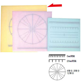 調理用積層式目盛り入りまな板　正方形　L　ピンク　350×350×9mm 【業務用】