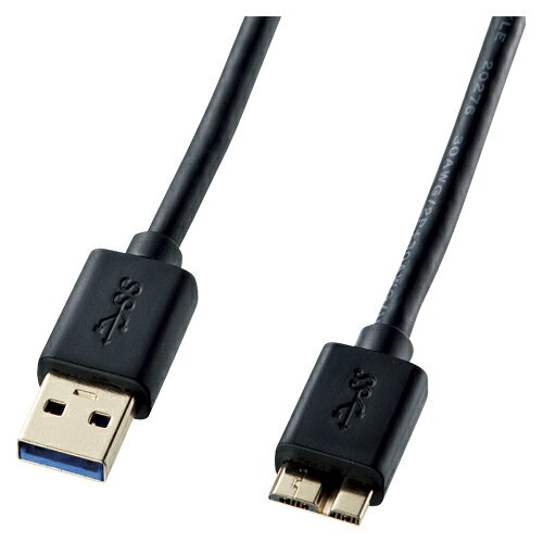 USB3.0マイクロケーブル KU30-AMC10BK 1本 サンワサプライ【サンワサプライ SANWA SUPPLY USB3．0マイクロケブル 1m KU30AMC10BK ブラック】