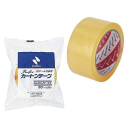 【まとめ買い<strong>10個</strong>セット品】ニチバン <strong>カートンテープ</strong>50mm幅×50m 1巻