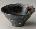 【まとめ買い10個セット品】和食器 ミ308-066 黒伊賀水玉7.0反丼 【キャンセル/返品不可】