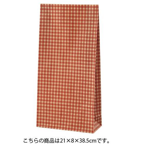 【まとめ買い10個セット品】ギンガムチェック レッド 21×8×38.5 1000枚 61-305-23-8 【店舗備品 包装紙 ラッピング 袋 ディスプレー店舗】【メイチョー】