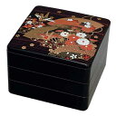 【 お重 重箱 おせち 正月 】8寸重 黒 扇面 3段 【メ...