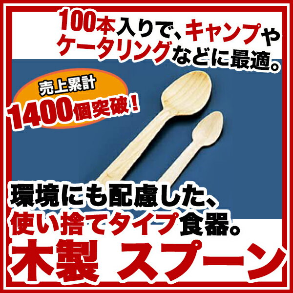 【新品】【使い捨て 木製 スプーン 140mm 100本入 ケータリング エコ】【業務用】