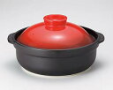 和食器 ハ400-176 黒宴ベイク赤8号鍋 【キャンセル/返品不可】【開業プロ】