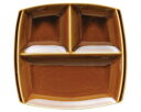 和食器 タ522-096 titto3つ仕切皿(角)(ブラウン) 【キャンセル/返品不可】【開業プロ】