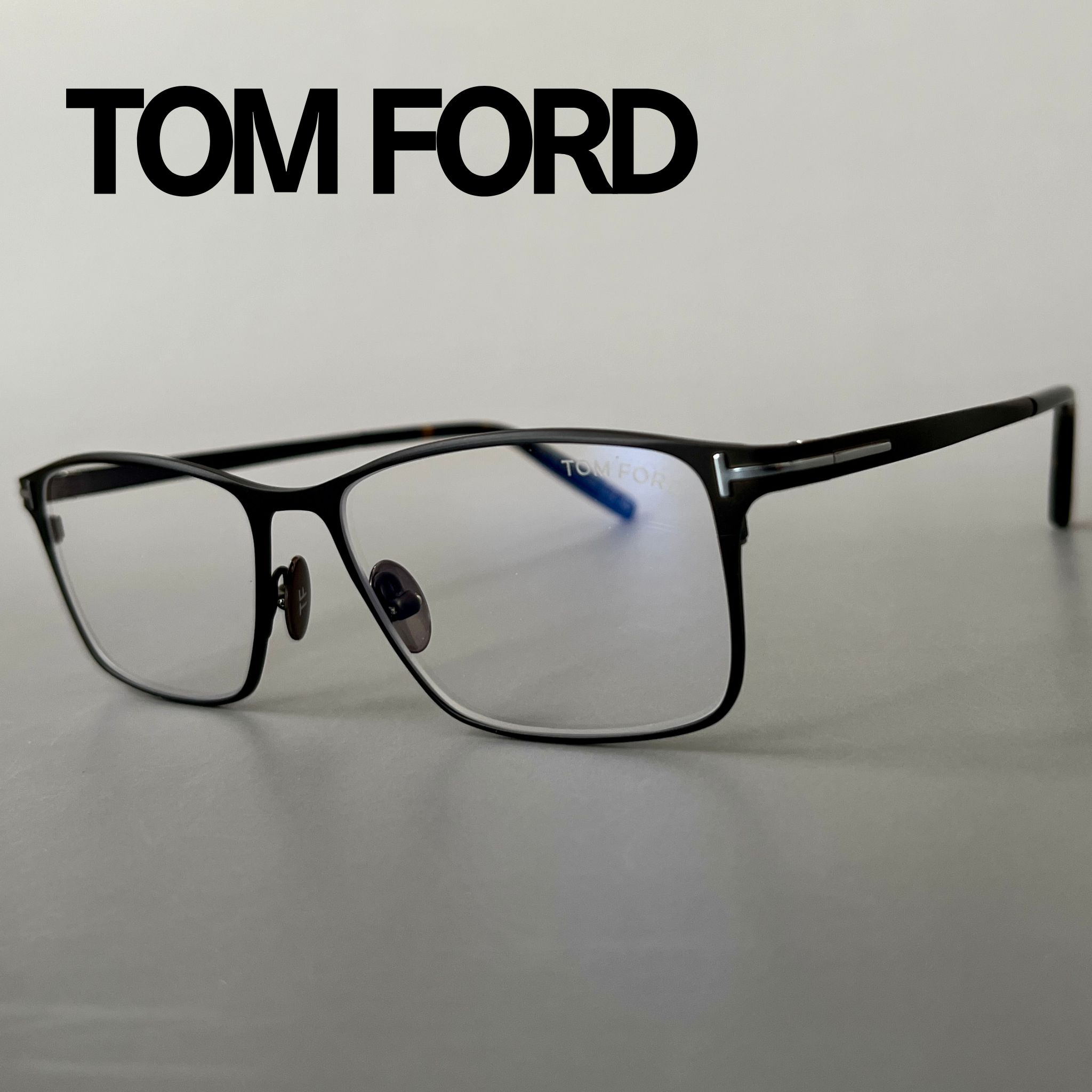 【P10倍！1000円OFFクーポン！】ワンダフルデー！12/1 0時～23:59まで トムフォード メガネ TOM FORD スクエア FT5935 マットブラック 黒 ブラウン 眼鏡 チタン ブルーライトカット 新品 軽い 日本製 国産 スタイリッシュ