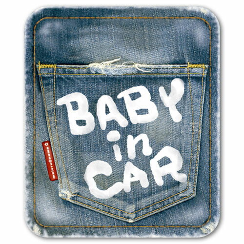 ヴィンテージデニム風 BABY IN CAR ベビーインカー ステッカー/赤ちゃんが乗って…...:meivrushop:10000007