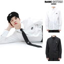 【セール】BASIC COTTON ベーシックコットン 正規品 ロゴロングシャツ/全2色【あす楽対応】韓国 韓国ブランド 韓国ファッション トップス シャツ ロゴ 長袖 ユニセックス メンズ レディース ストリート