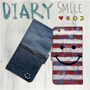 iPhoneX ケース iPhone8 ケース スマホケース 手帳型 スマイル ニコちゃん smil デニム柄 ストライプ iPhone8plus ケース iPhone X ケース iPhone8 iPhone8plus iPhone7 iPhone7plus iPhone6plus iPhone6 iPhoneSE iPhone ケース 手帳型