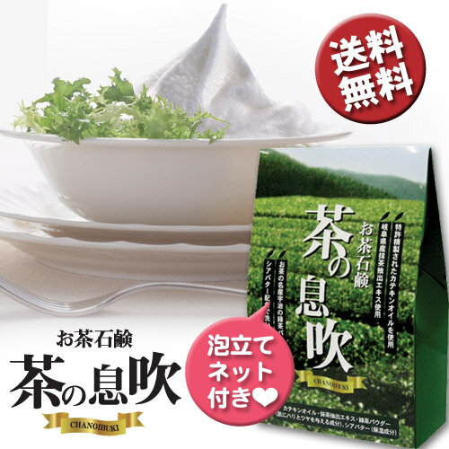 1個から【送料無料】茶のしずくよりお値打ち！シアバター配合で保湿も◎国産茶葉使用で安心♪お茶 石鹸極上の泡洗顔茶の息吹お試しにも！10P26mar10