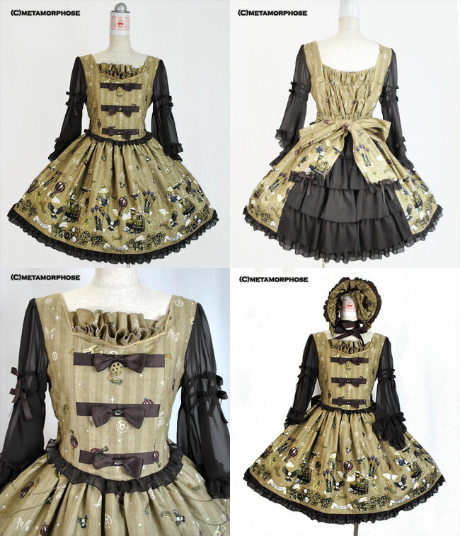 【SALE】★STEAM INVITATIONワンピース（12054007）★メタモルフォーゼ☆ロリータファッション♪ロリィタ/ドレス/スチームパンク-BS：Metamorphose temps de fille