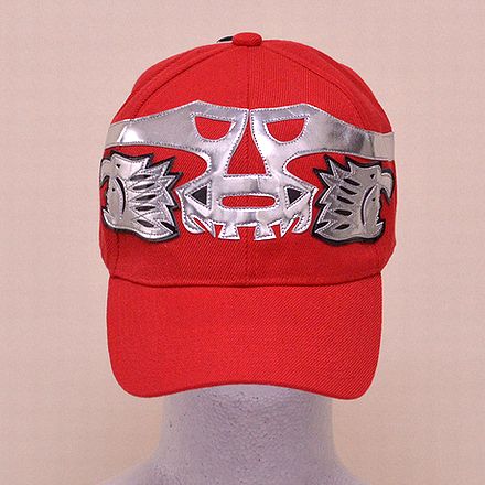 プロレスマスクのキャップ（赤）：カネック（2）...:mexicoya:10003226