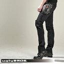 ★送料・代引き手数料無料★ uglyBROS UB0002 MOTOPANTS FEATHERBED アグリーブロス モトパンツ フェザーベッド メンズ ライディング デニムパンツ スリムストレート／ブラックバイカージーンズ！