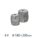 【白御影石】 のづら柱石 貫通穴(50ミリ) 6寸 6個φ120×φ200ミリ 貫通穴あり603 割肌 束石・沓石リフォーム/新築/和風庭園/建築石材/オーダーメイド/つか石/建材土台/基礎石/柱石/送料無料【RCP】