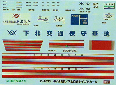 キハ22形下北交通タイプデカール【グリーンマックス・D-1033】「鉄道模型 GREENMAX Nゲージ」