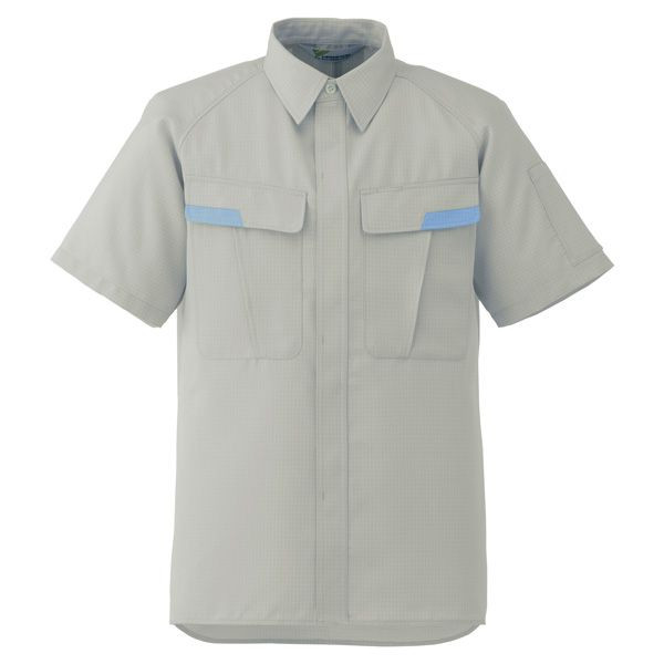 ミドリ安全 IEC対応 《革新的に動きやすい作業服》 VERDEXCEL[ベルデクセル]ESD 男女兼用 半袖シャツ VES81 シルバーグレー
