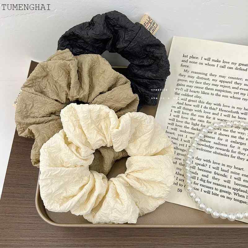 ヘアゴム シュシュ 秋冬 レディース ヘアアクセサリー 韓国 かわいい ホワイト ブラック ブラウン