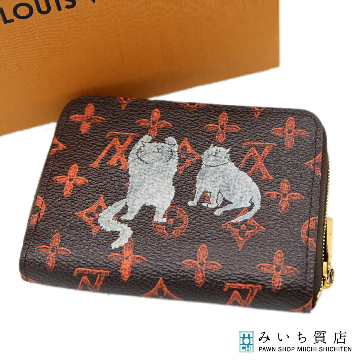 質屋 LOUIS VUITTON ルイヴィトン LV M63883 キャットグラム ジッピーコインパース コインケース ミニ財布 モノグラム 箱あり M4157 みいち質店