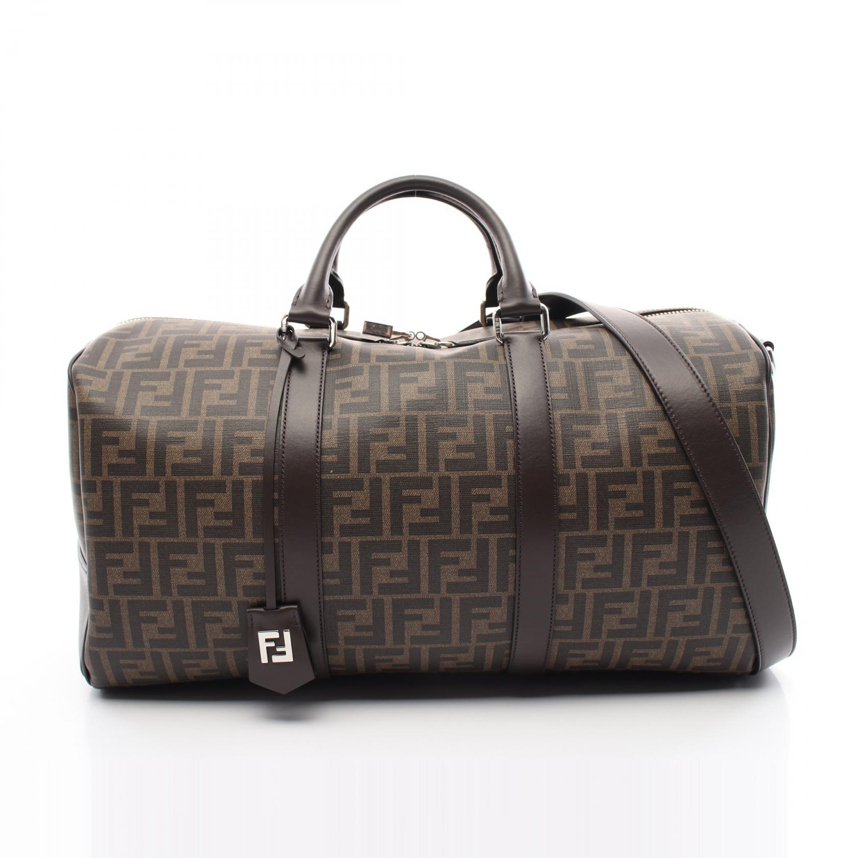 フェンディ FENDI ズッカ ボストンバッグ バッグ PVCコーティングキャンバス レザー メンズ レディース ブラウン系 / ブラック系 7VV161AFCBF19KW 【新品】