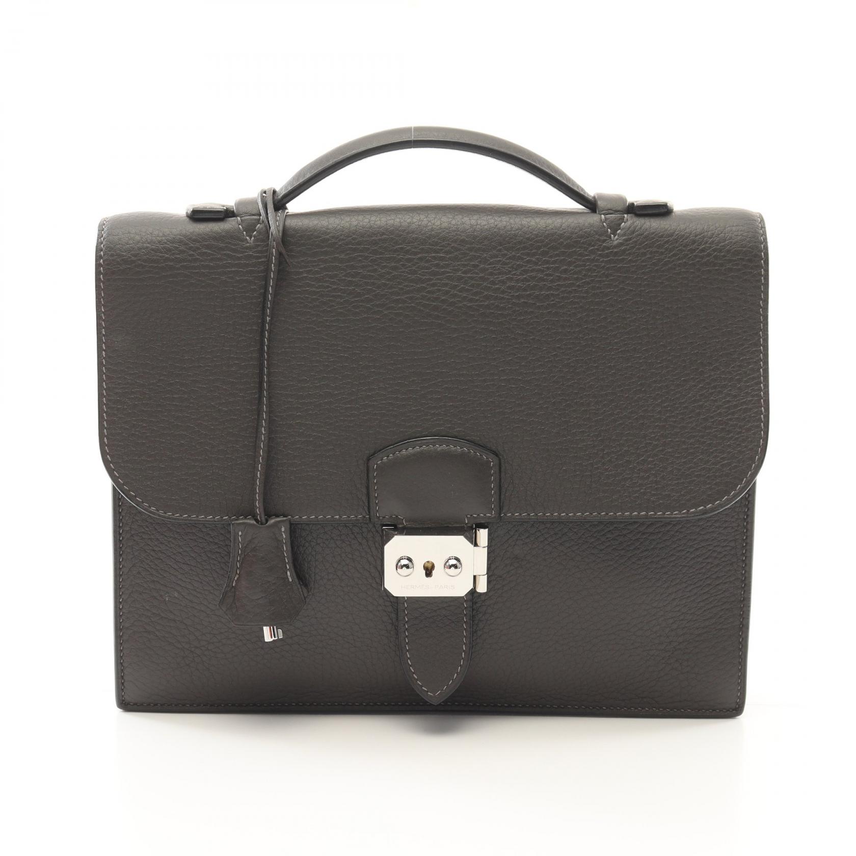 【最大4万円OFFクーポン対象】エルメス HERMES サックアデペッシュ27 グラファイト ビジネスバッグ バッグ トリヨンクレマンス トリヨンクレマンス メンズ レディース グレー系 【中古】