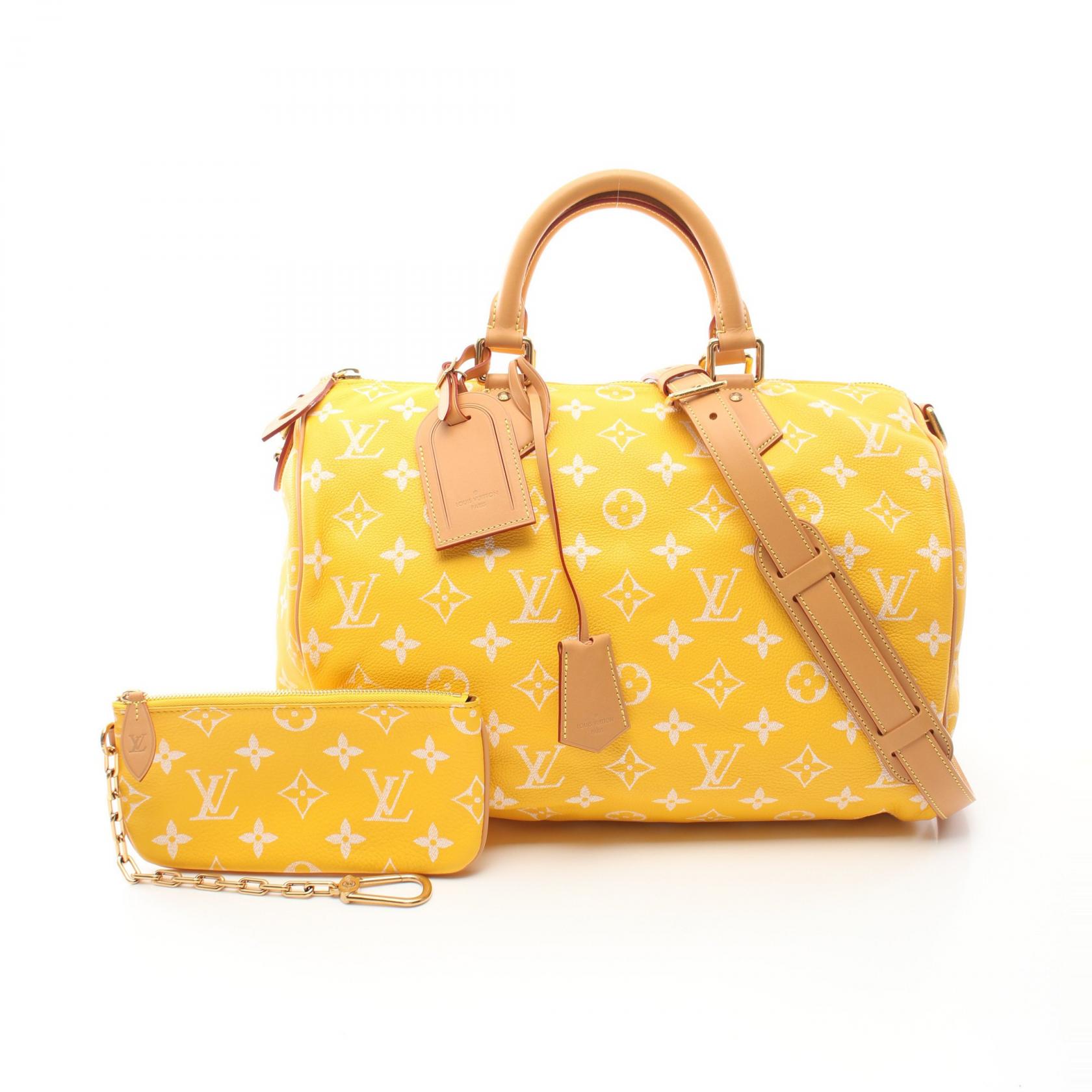 【最大4万円OFFクーポン対象】ルイ・ヴィトン LOUIS VUITTON スピーディ P9 バンドリエール 40 ジョーヌマット ボストンバッグ バッグ PVCコーティングキャンバス レザー メンズ イエロー系 M24419 【中古】